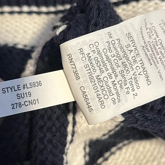 J. Crew 100% cotton blue and white striped rollneck sweater - Picture 6 of 6